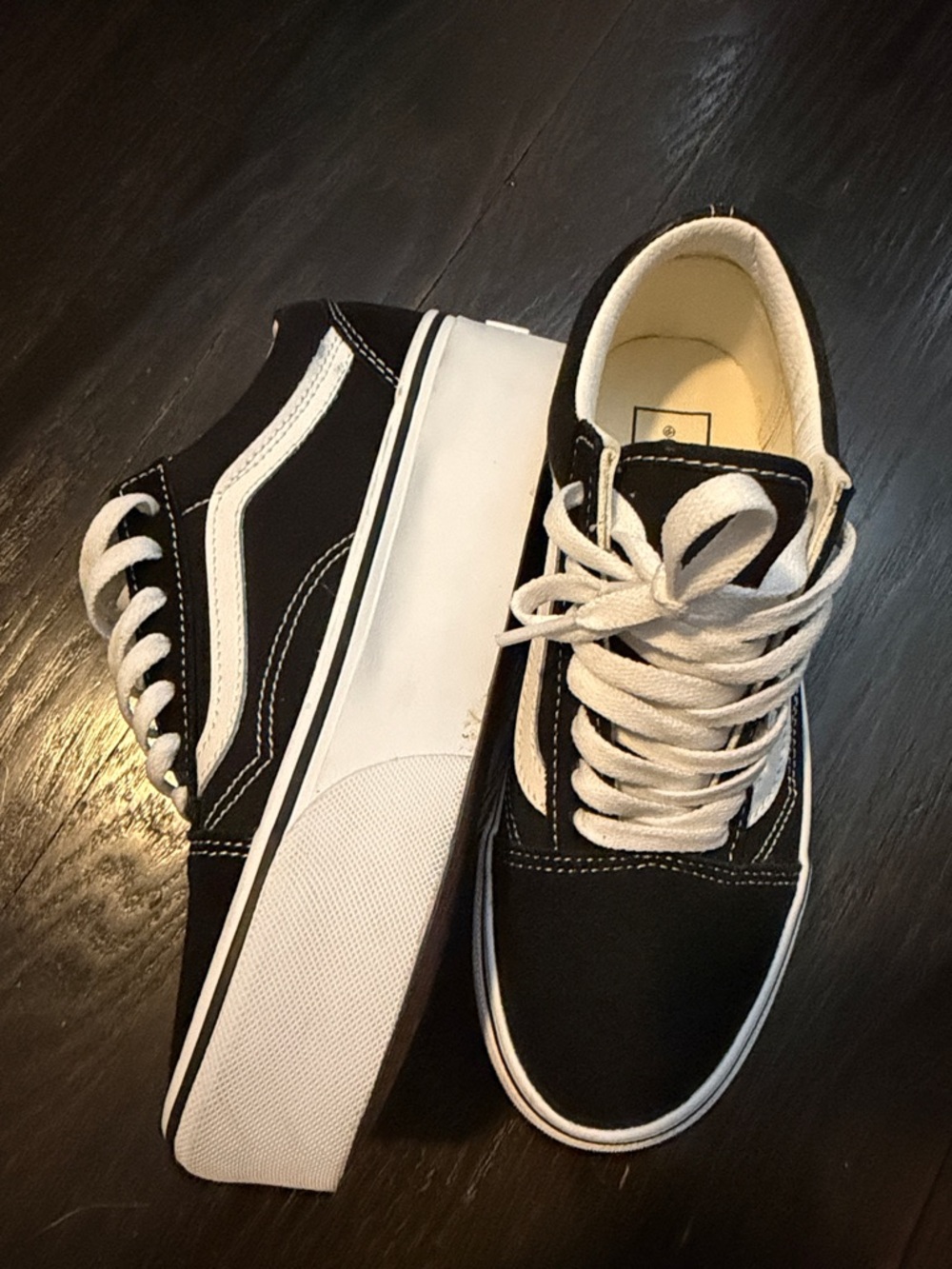 Vans Black and White Old Skool Low-Top Sneakers